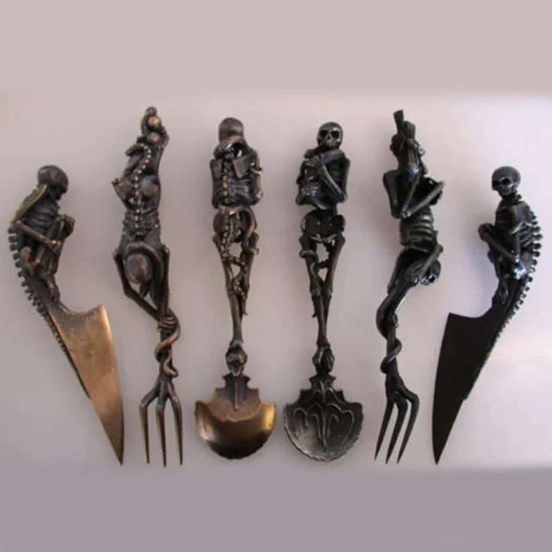 Ensemble de Couverts Squelettiques Halloween Unique 4