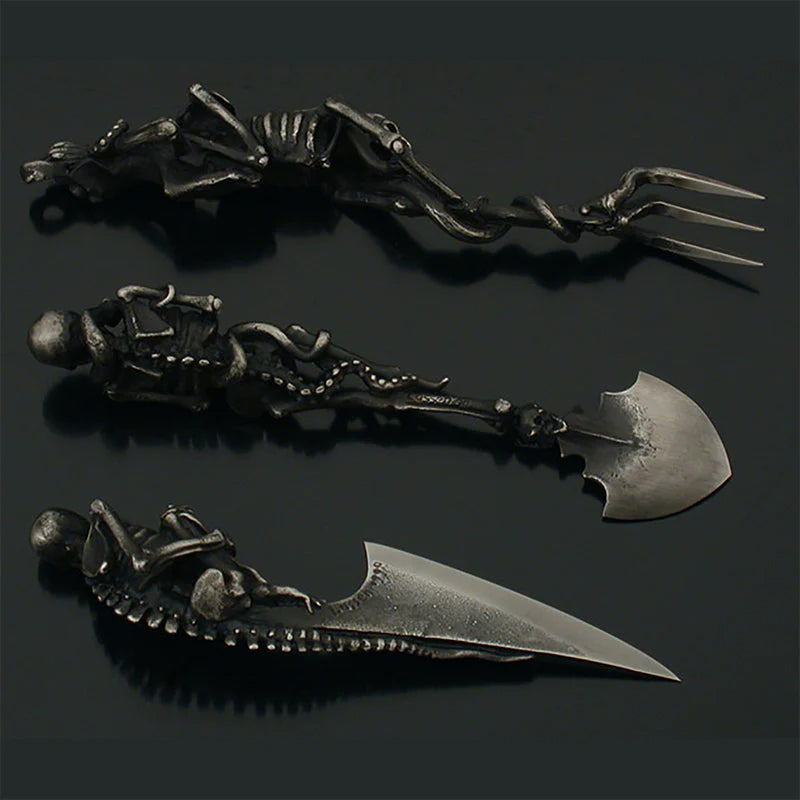 Ensemble de Couverts Squelettiques Halloween Unique 5