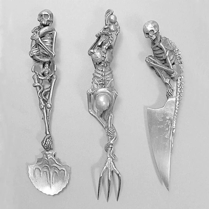 Ensemble de Couverts Squelettiques Halloween Unique 6