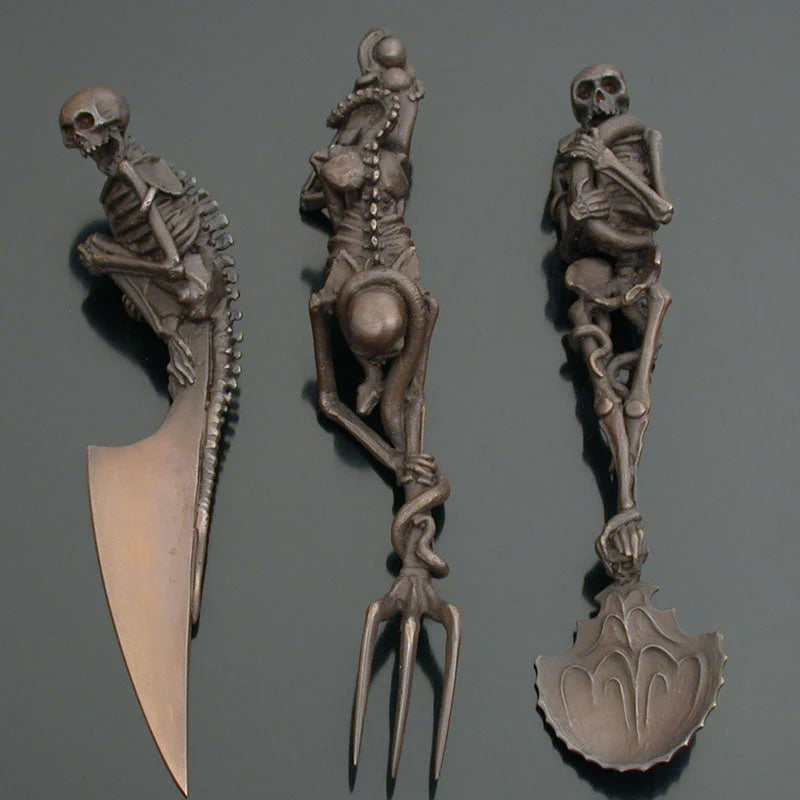 Ensemble de Couverts Squelettiques Halloween Unique 7