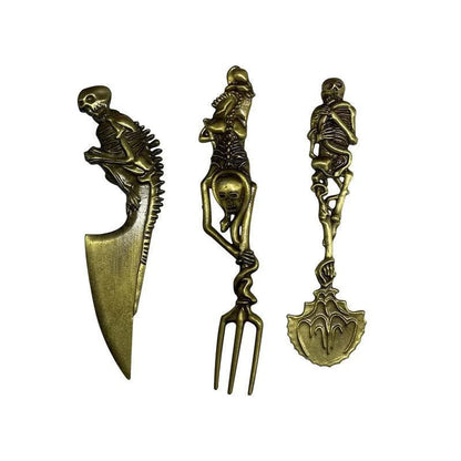 Ensemble de Couverts Squelettiques Halloween Unique 9