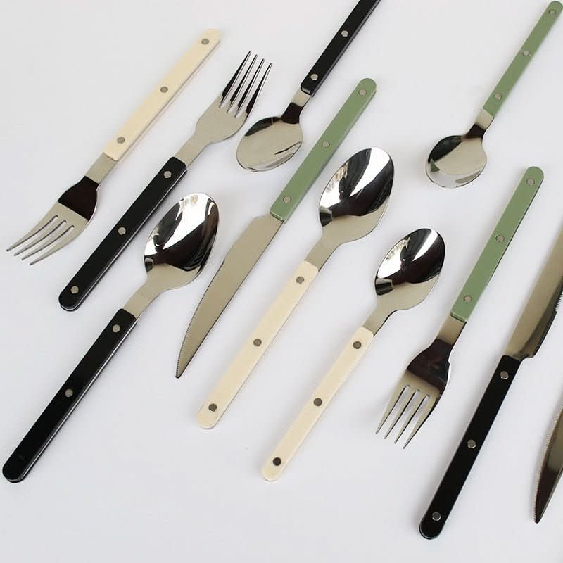 Ensemble de Couverts de Table 24 Pièces avec Couteaux de Table Élégants pour Repas Raffinés 1