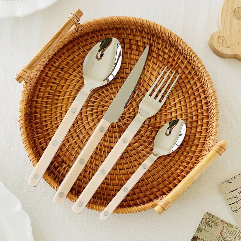 Ensemble de Couverts de Table 24 Pièces avec Couteaux de Table Élégants pour Repas Raffinés 2