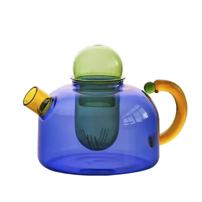 Ensemble de Service à Thé Moderne Coloré en Verre 10