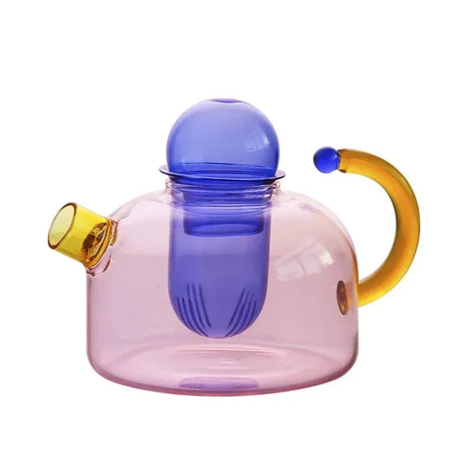 Ensemble de Service à Thé Moderne Coloré en Verre 11