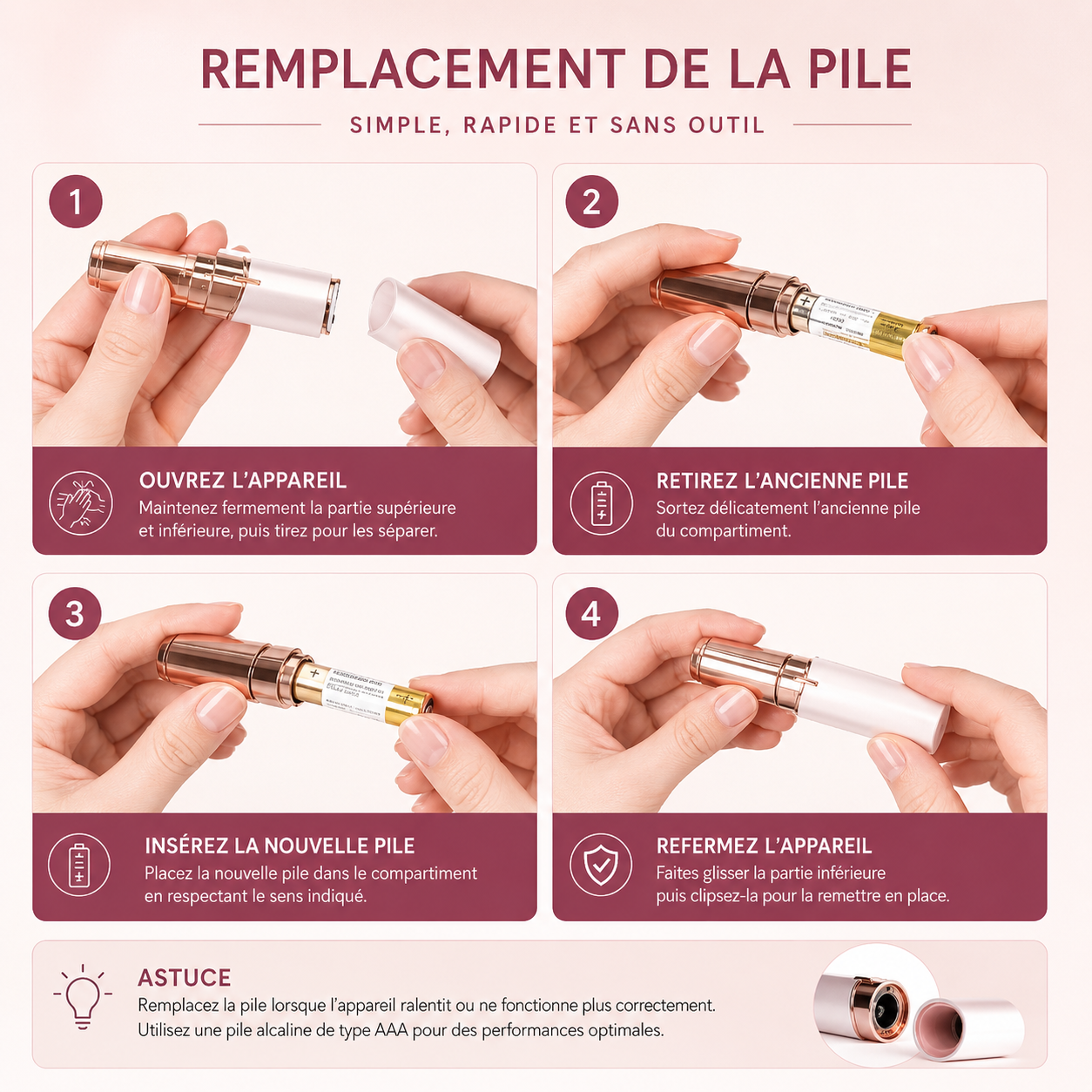 Épilateur visage électrique femme – Rasoir facial compact sans fil pour duvet et retouches-accessoires-Oslo France