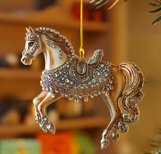 Décoration Cheval Colorée en Résine | Ornements Festifs Retro Chic - Foivo