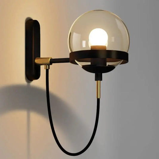 Luminaire Murale Élégant Verre et Métal Doré Noir - blxckfr