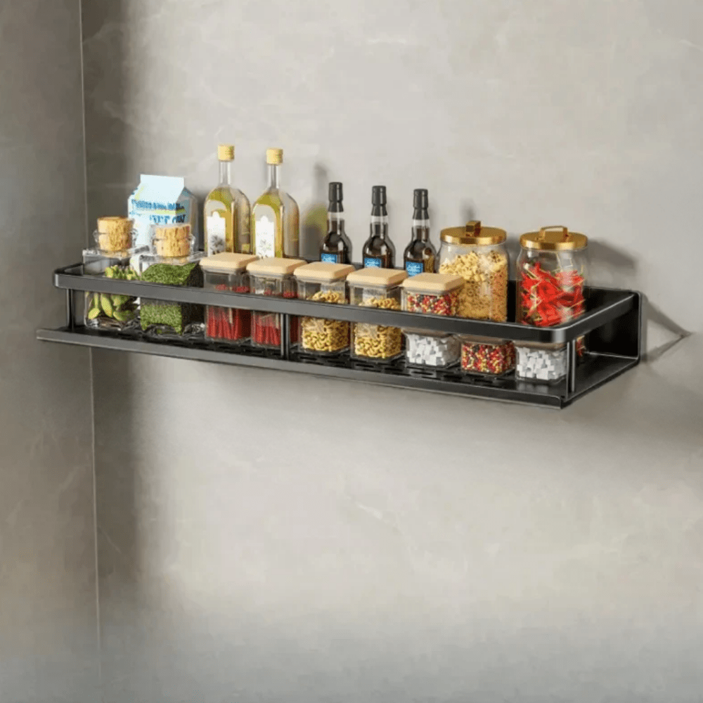 Étagère Murale Cuisine Bois avec Porte-Serviettes Intégré - Foivo