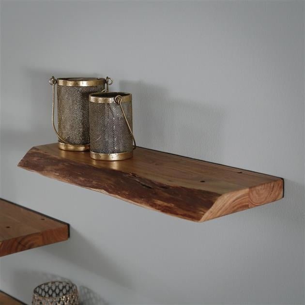 Étagère Murale Bois dAcacia Design Industriel Unisexe - Foivo