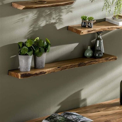 Étagère Murale Bois dAcacia Design Industriel Unisexe