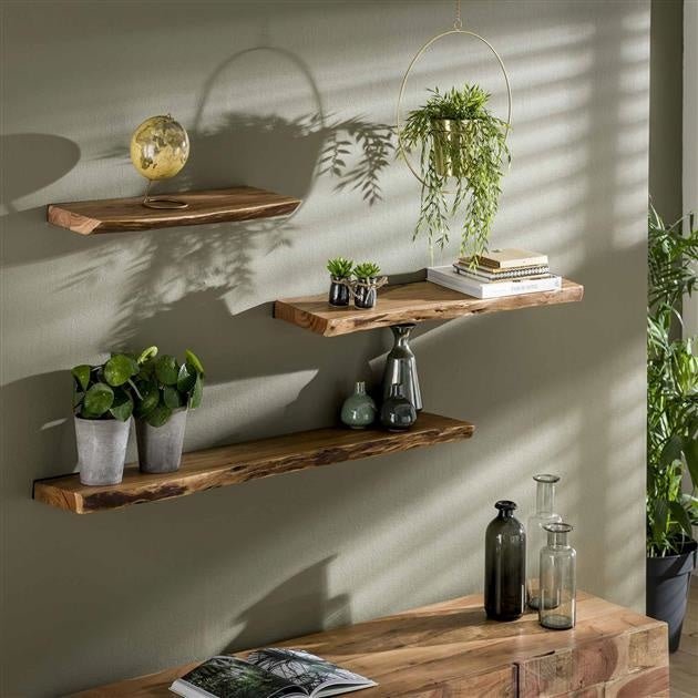 Étagère Murale Bois dAcacia Design Industriel Unisexe