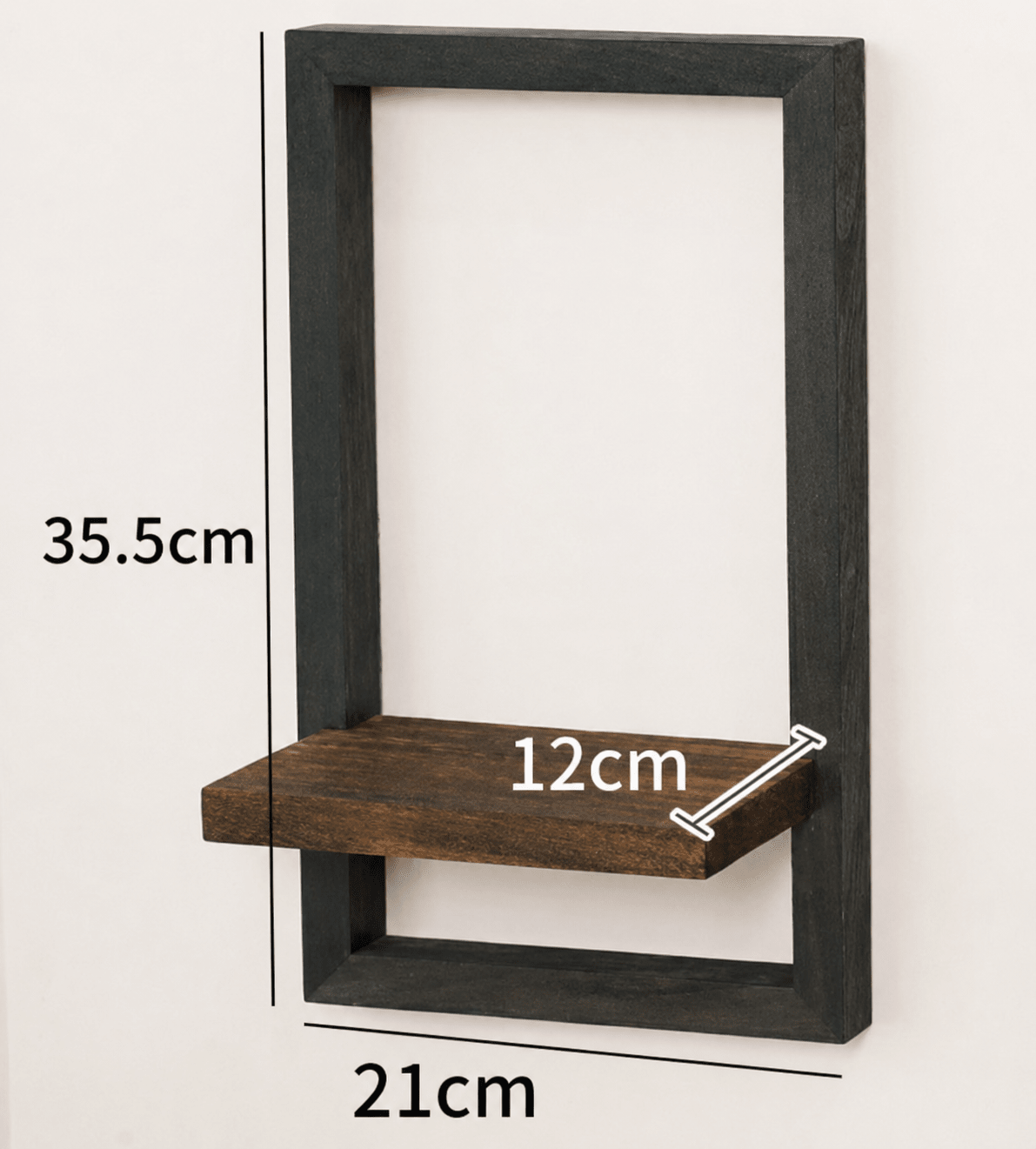Étagère Murale Bois dAcacia Massif Cadre Acier Style Vintage - Foivo