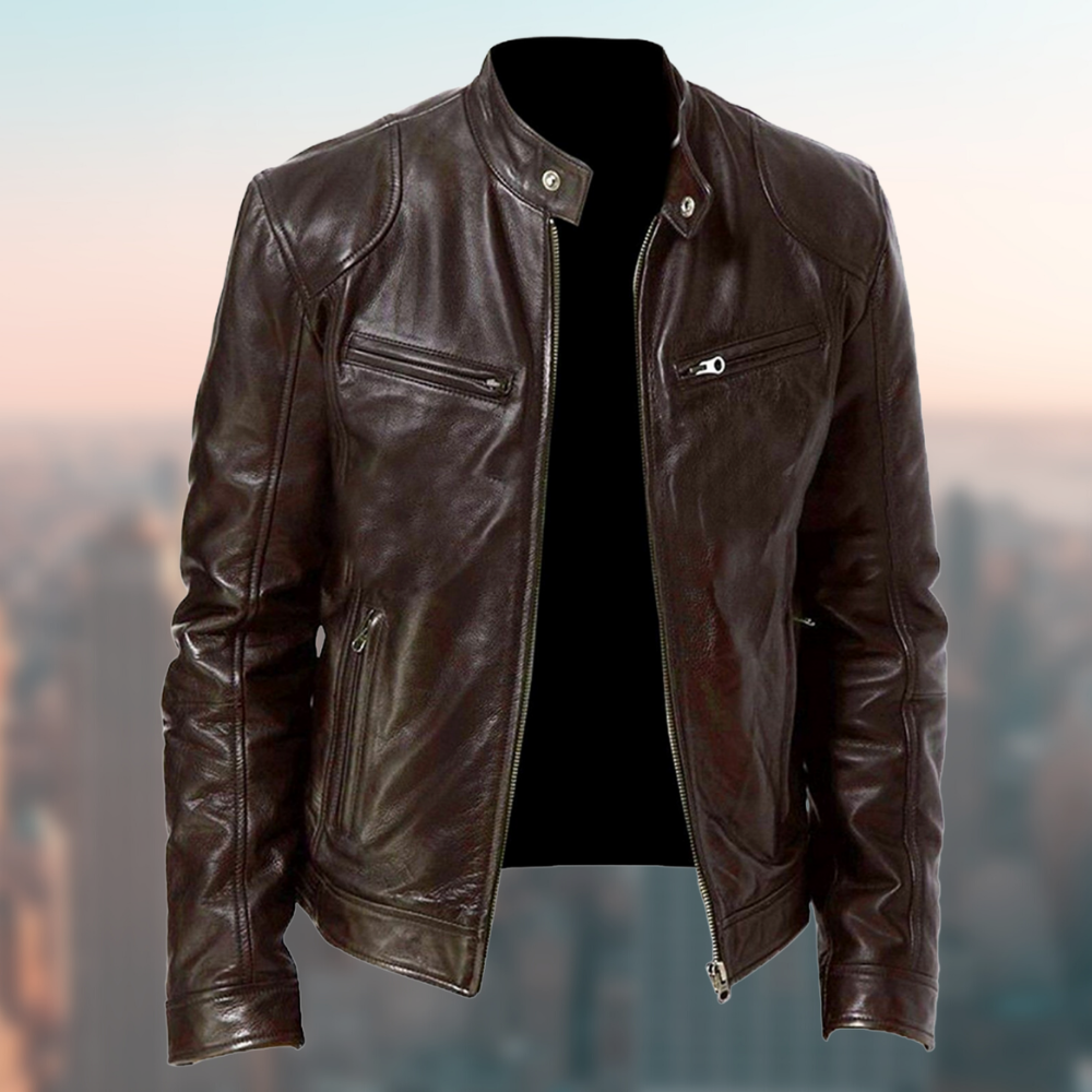 Veste Cuir Homme Classique et Résistante