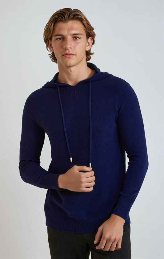 Logan | Luxurious Slim Fit Cashmere Hoodie - Foivo