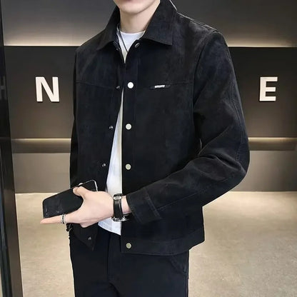 Veste Extérieure Noire Cuir Synthétique - Chic et Résistante