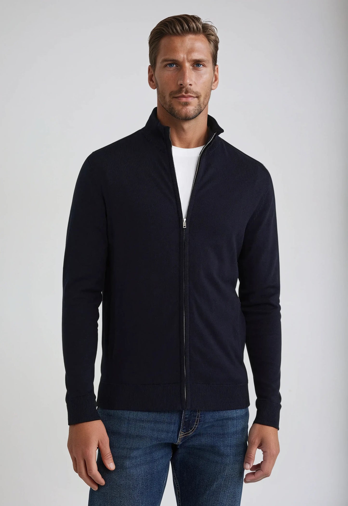 Herbert | Sleek Everyday Full Zip Knit - Foivo