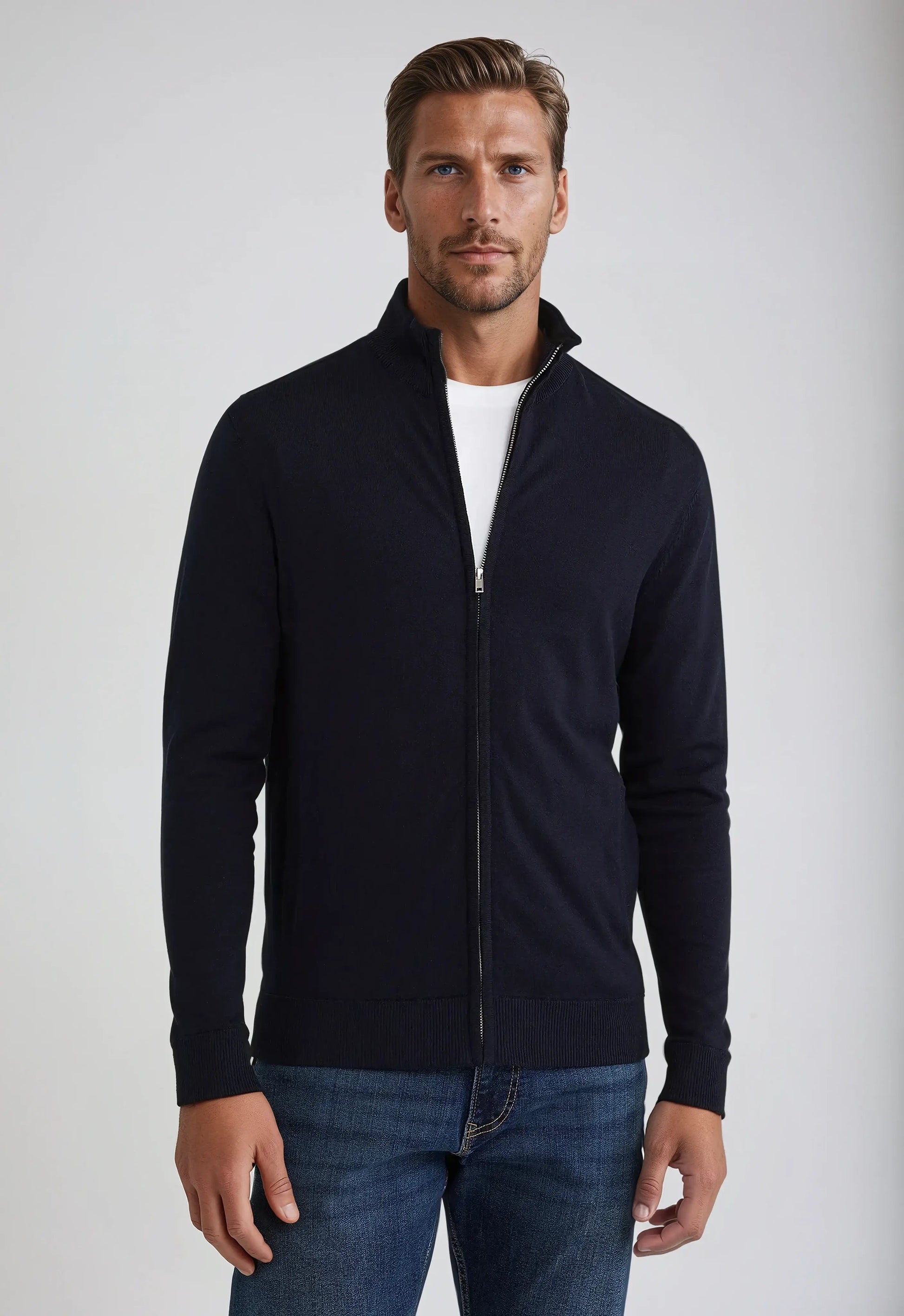 Herbert | Sleek Everyday Full Zip Knit - Foivo