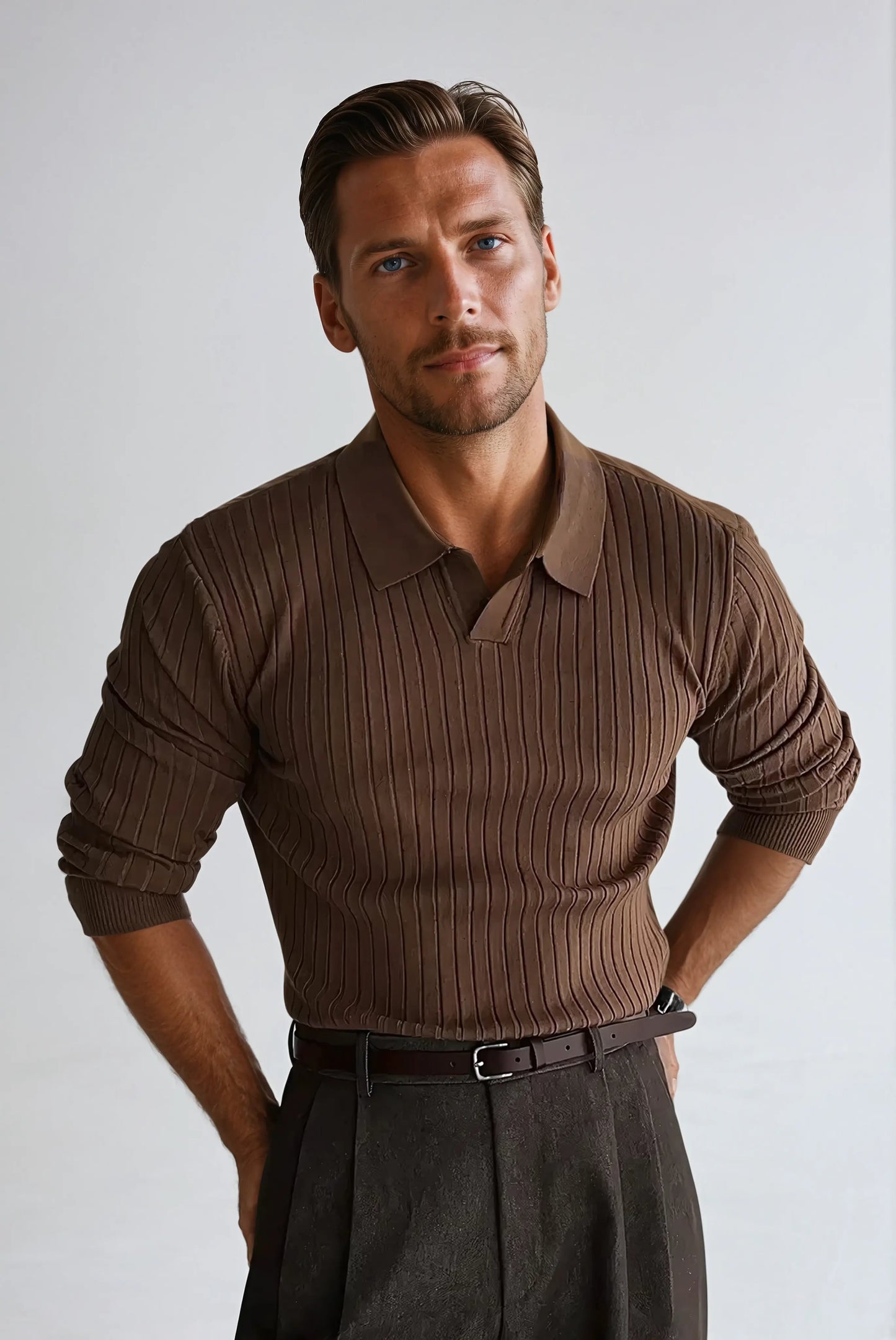 Corbin | Polo Manches Longues Élégant pour Homme - Foivo