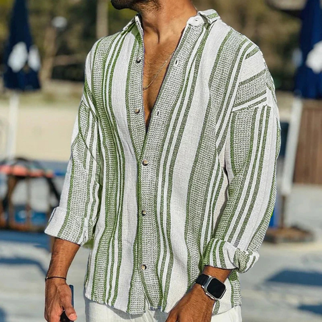 Chemise en Flanelle Rayée Chaleureuse pour Hommes