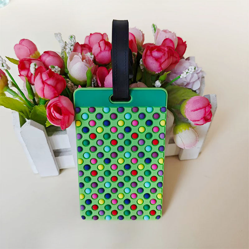 Étiquette de bagage unisexe à pois colorés distinctive 8