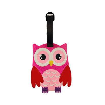 Étiquette de bagage unisexe motif hibou ludique 4