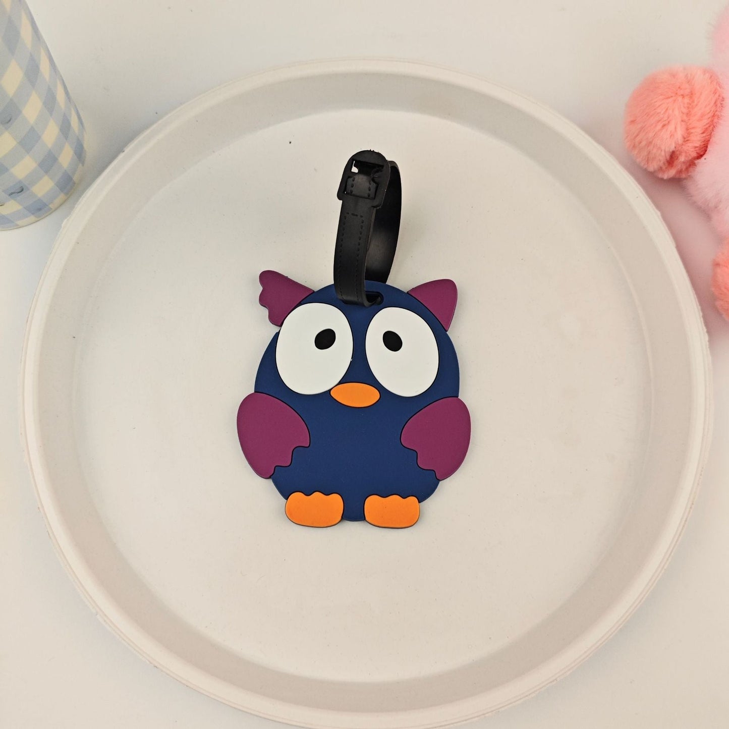 Étiquette de bagage unisexe motif hibou ludique 5