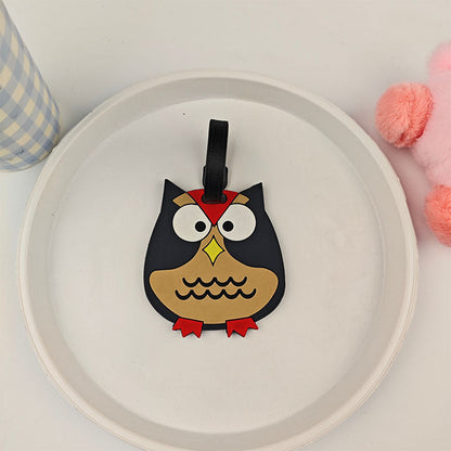 Étiquette de bagage unisexe motif hibou ludique 6
