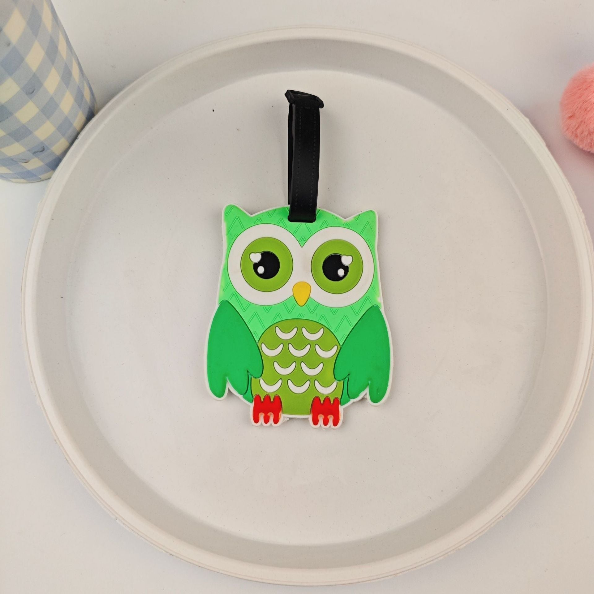 Étiquette de bagage unisexe motif hibou ludique 7