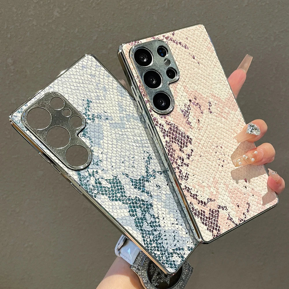 Étui Téléphone Samsung Luxe Design Texture Peau de Serpent 2