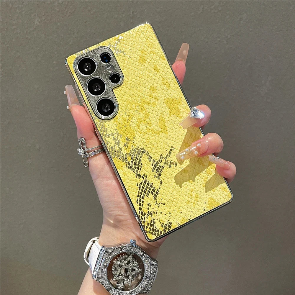 Étui Téléphone Samsung Luxe Design Texture Peau de Serpent 7