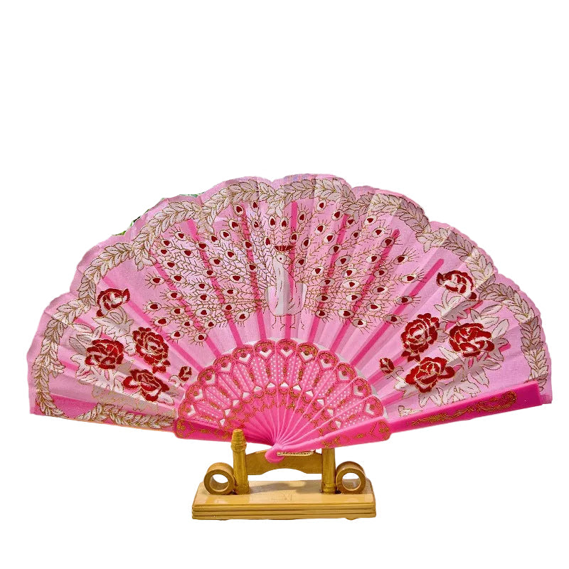 Éventail Pliant Femme Broderie Raffinée - Foivo
