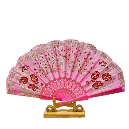 Éventail Pliant Femme Broderie Raffinée - Foivo