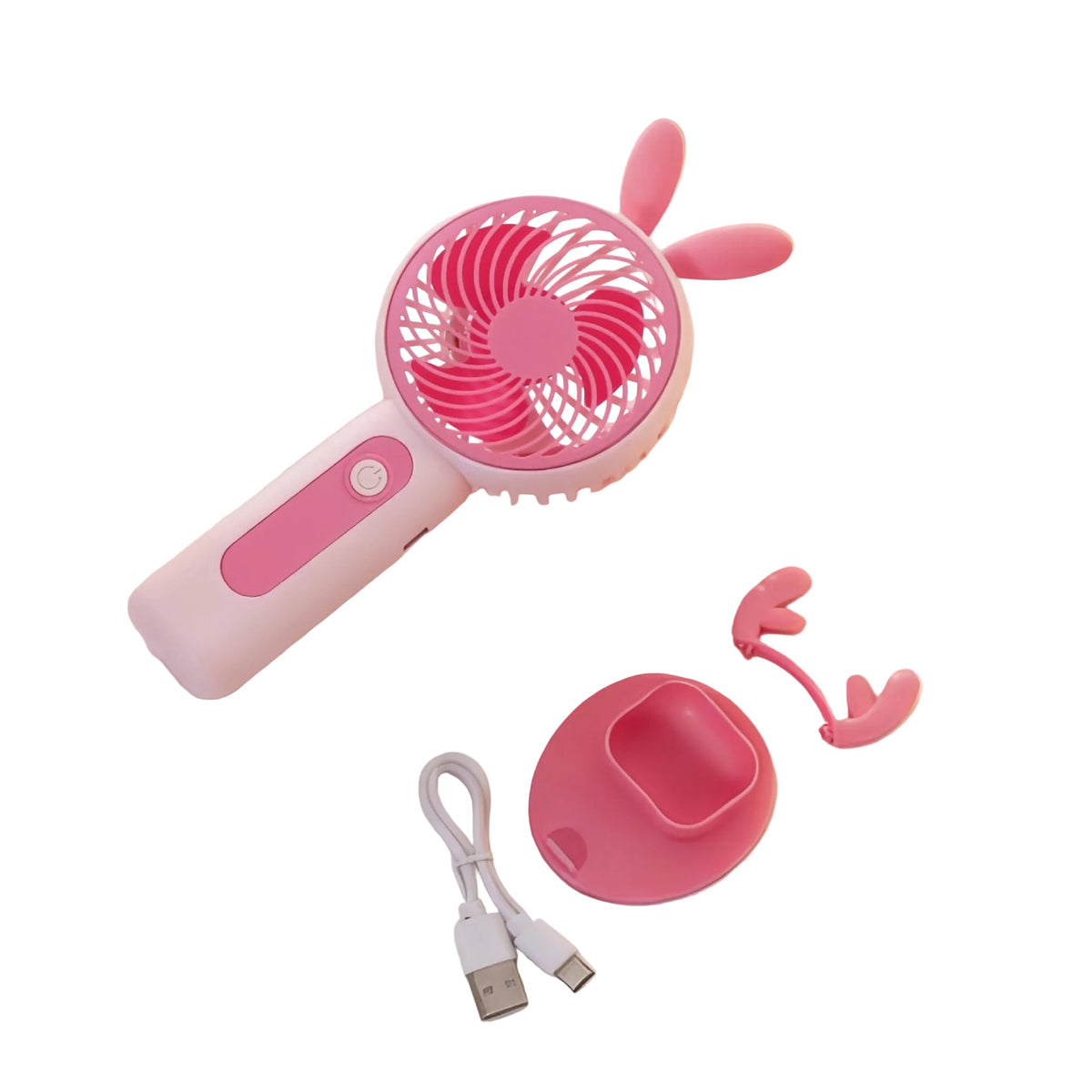 Éventail Portable Femme Design Lapin Réglages de Vitesse - Foivo