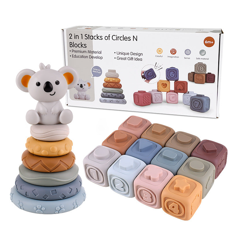 Blocs de Construction en Silicone Doux pour Enfants