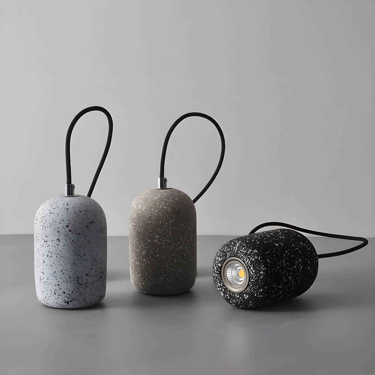 Lampe Suspendue Loft Industrielle Verre et Béton