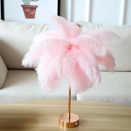 Lampe LED Élégante à Plumes avec Télécommande