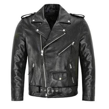 Veste Cuir Homme Motard Élégant à Fermeture Éclair - Foivo