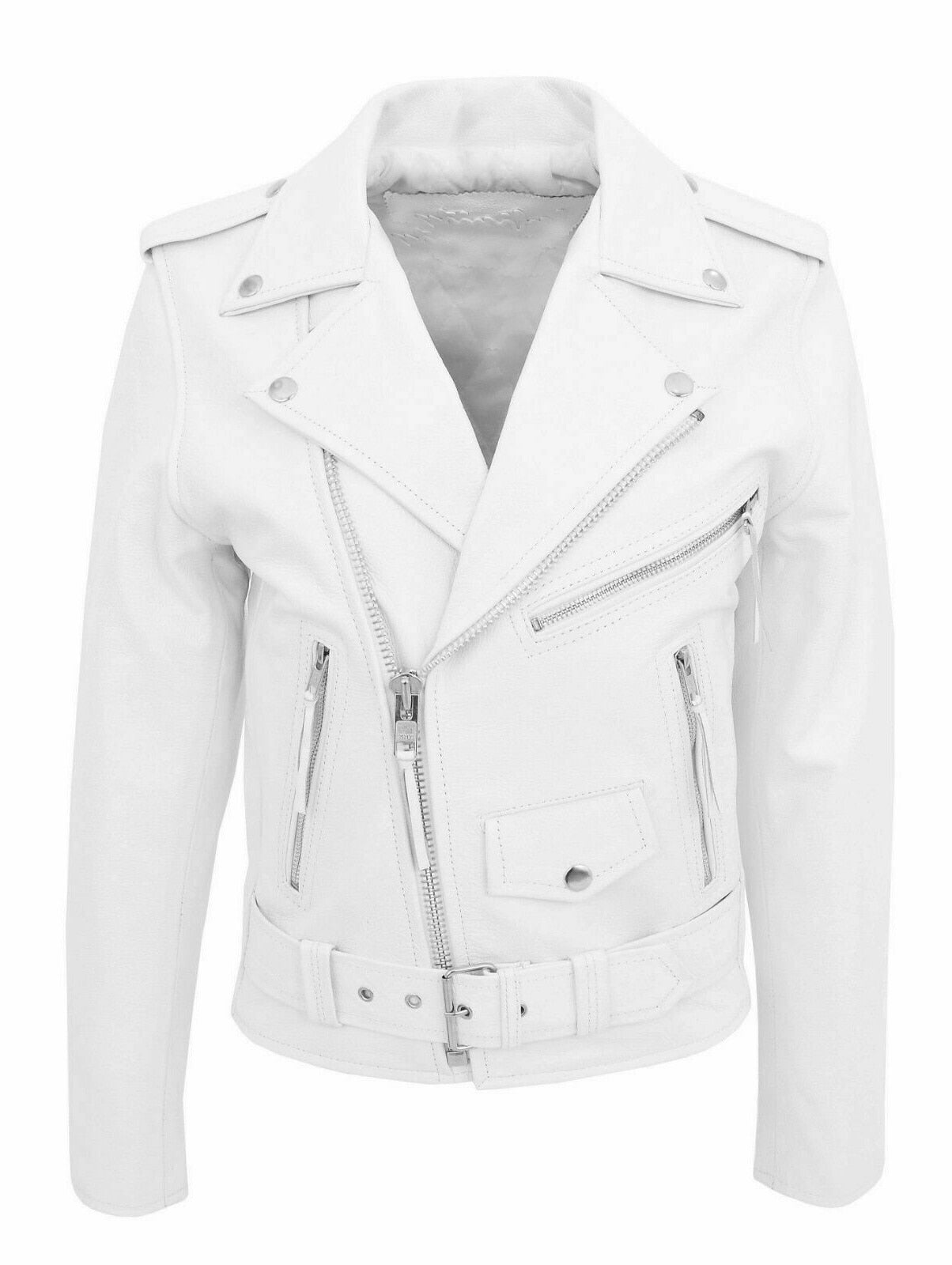 Veste Cuir Homme Motard Élégant à Fermeture Éclair