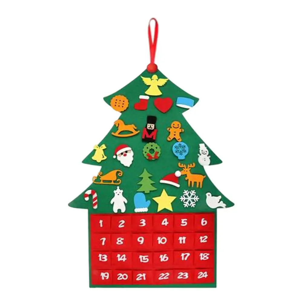 Calendrier de l'Avent en Tissu | 24 Poches pour Cadeaux de Noël - Foivo