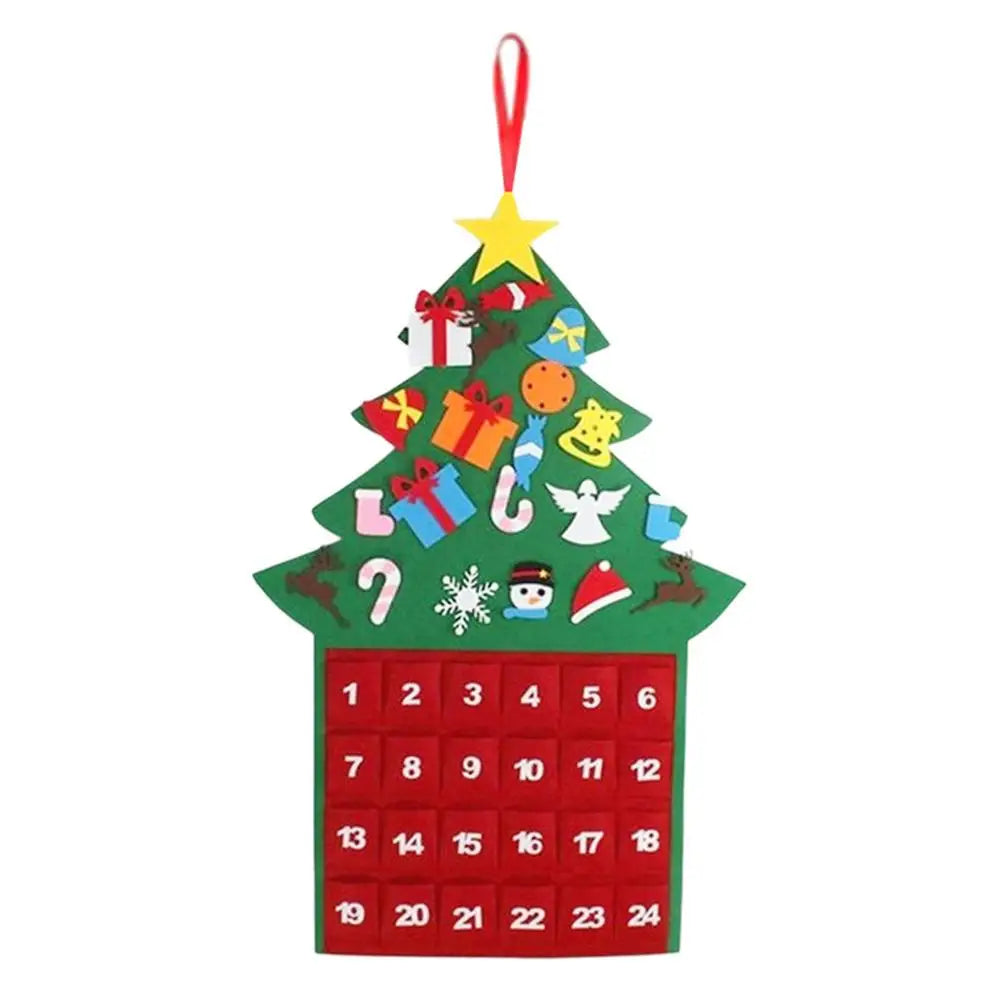 Calendrier de l'Avent en Tissu | 24 Poches pour Cadeaux de Noël