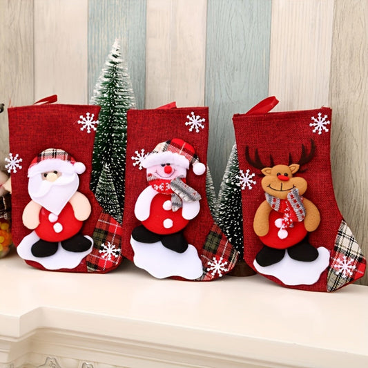 Chaussettes de Fête Hivernales | Set de Noël Joyeux avec Père Noël et Renne - Foivo