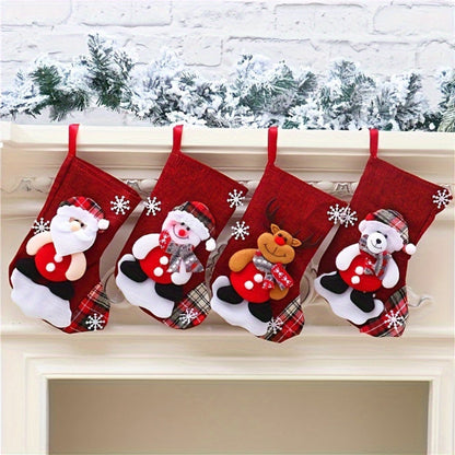 Chaussettes de Fête Hivernales | Set de Noël Joyeux avec Père Noël et Renne