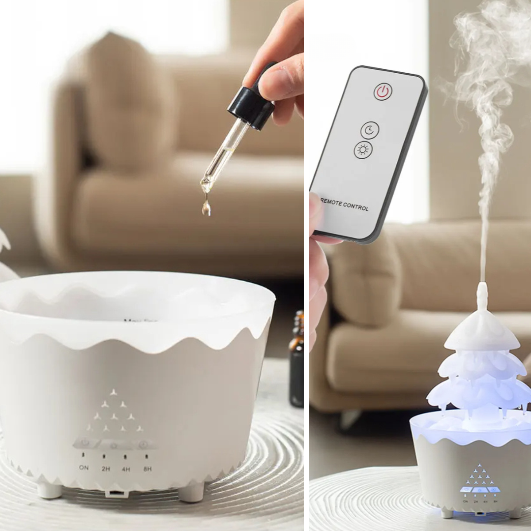 Diffuseur de parfum bois élégant avec lumière LED et télécommande - BlxckFR