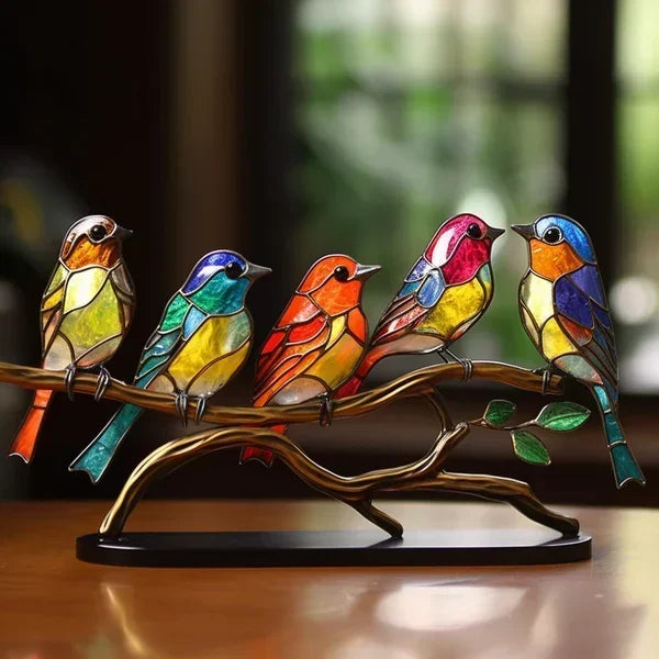 Figurines d'Oiseaux Colorés Artisanal Pour Décoration Intérieure 1