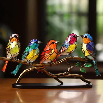 Figurines d'Oiseaux Colorés Artisanal Pour Décoration Intérieure 1