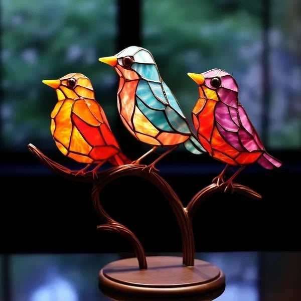 Figurines d'Oiseaux Colorés Artisanal Pour Décoration Intérieure 4
