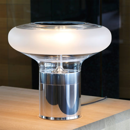 Lampe de Bureau en Verre Transparent avec LED Moderne