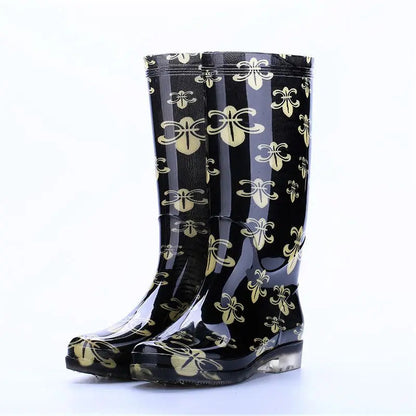 Bottes Femmes Hiver Chaudes et Imperméables Floral