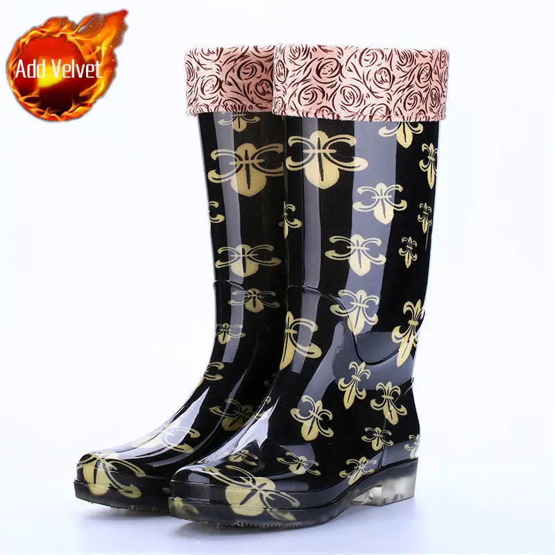Bottes Hivernales Imperméables à Fleur pour Femme